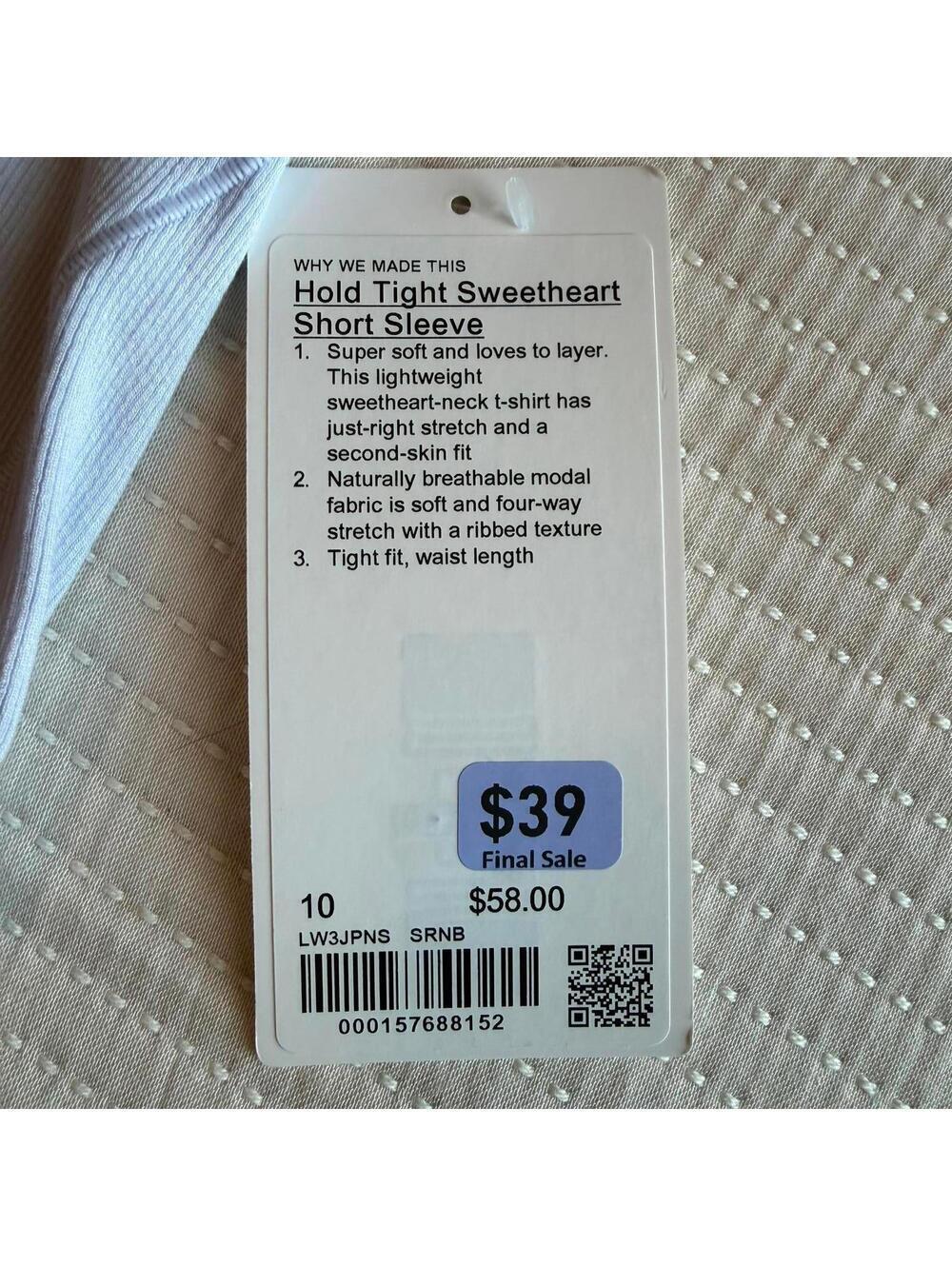 Lululemon Hold Tight Sweetheart Short-Sleeve Shirt Serene Blue Size 10 NWT - Picture 5 of 6